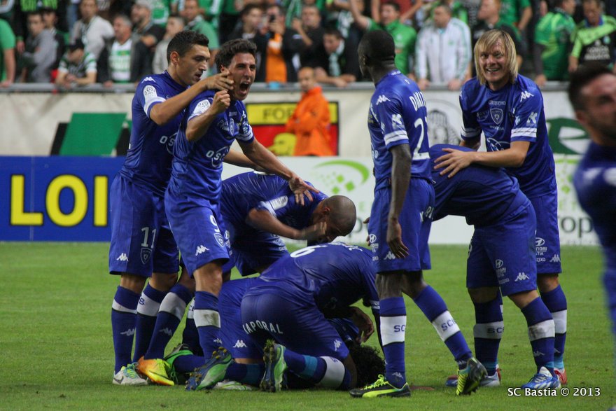 François Modesto, auteur du but égalisateur en fin de match à Saint-Etienne (2-2). Photo: SC Bastia